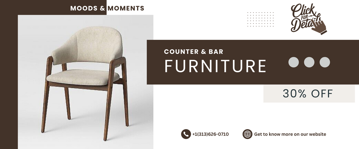 Counter and bar seating collection showcasing various kitchen island stools and bar chairs in different styles