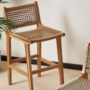 24" Woven Stripe Bar Stool | Modern Counter Height Seating – New Without Box
