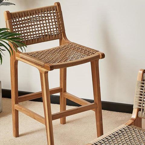 24" Woven Stripe Bar Stool | Modern Counter Height Seating – New Without Box