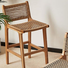 24-Inch Woven Stripe Bar Stool – Modern Counter Height Seating (New, No Box)