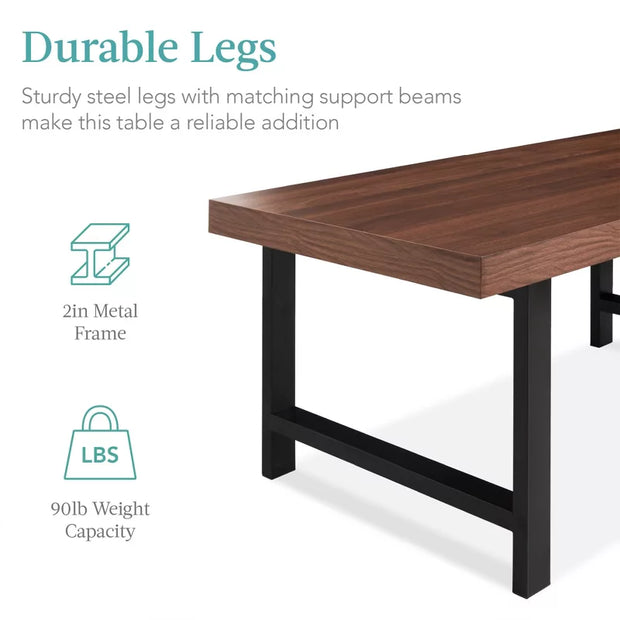 Best Choice Products 44" Butcher Block Coffee Table – Modern Rectangular Wood Top Table with Metal Legs, Best Choice Products 44-inch modern butcher block coffee table with metal legs and rectangular wood top