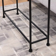 Comfort Pointe Tivoli side table with removable tray top, brass and antique bronze finish, metal frame

