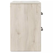 Signature Design by Ashley Cambeck Nightstand – White Industrial Bedside Table with USB Ports & Drawer Storage