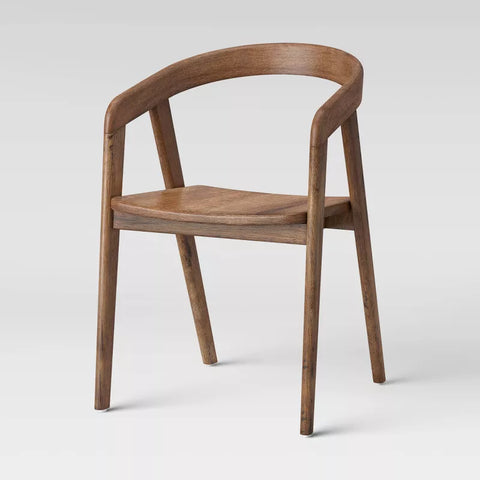 Threshold™ Lana Curved Back Dining Chair – Brown Armless Hardwood Chair, No Assembly Required