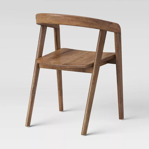 Threshold™ Lana Curved Back Dining Chair – Brown Armless Hardwood Chair, No Assembly Required