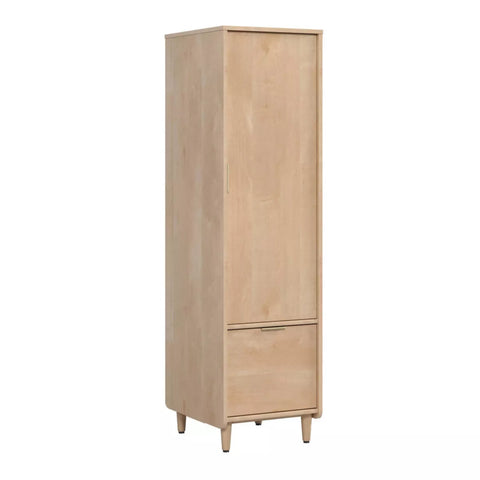 Mid-century natural maple storage cabinet with file drawer and adjustable shelf by Sauder
