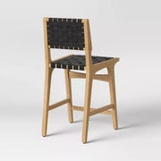 Ceylon Woven Counter Height Barstool Black/Natural - Threshold™: Rubberwood Frame, 24" Seat Height