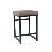 HomePop open back metal counter height barstool with footrest and 24-inch seat height

