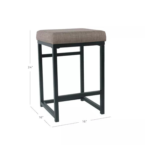 HomePop open back metal counter height barstool with footrest and 24-inch seat height

