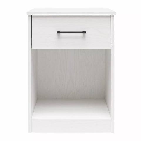 Modern Ameriwood Home Pearce nightstand with drawer and open shelf from BrEZ Build Collection

