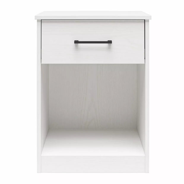 Modern Ameriwood Home Pearce nightstand with drawer and open shelf from BrEZ Build Collection

