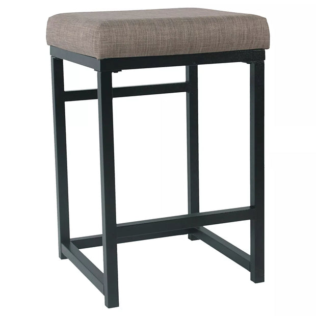 HomePop open back metal counter height barstool with footrest and 24-inch seat height

