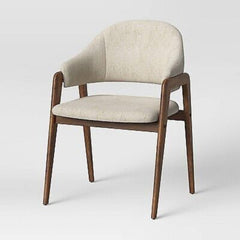 Open Back Upholstered Dining Chair – Modern Padded Seat with Framed Design