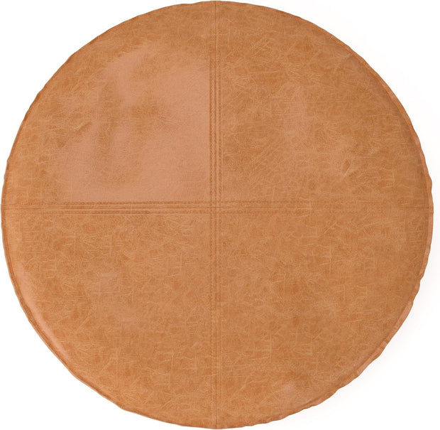 SIMPLIHOME Brody Boho Round Pouf – Distressed Brown Vegan Faux Leather Ottoman for Living Room, Bedroom & Kids Room, SIMPLIHOME Brody boho round pouf in distressed brown vegan faux leather for modern casual spaces, Brody Round Pouf – SIMPLIHOME | Distressed Brown Faux Leather Boho Ottoman