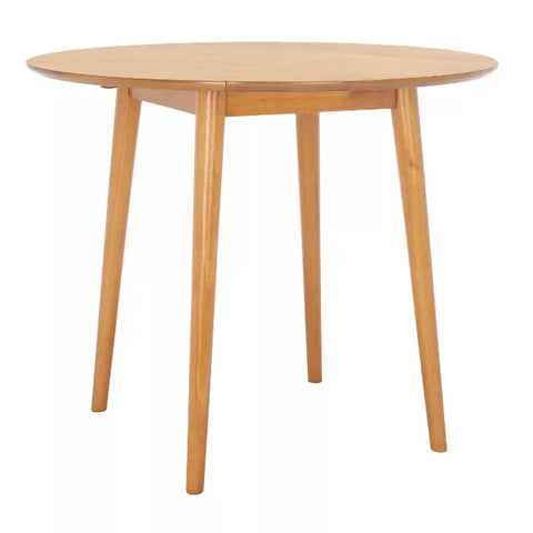 Safavieh Lovell Folding Round Dining Table – Compact Wood Drop-Leaf Table for Small Spaces, Safavieh Lovell folding round wood dining table with drop-leaf design for small spaces