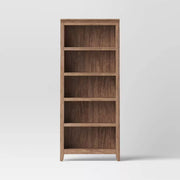 Threshold™ Carson 72" 5-Shelf Bookcase – Tall Wood Bookshelf with Adjustable Shelves