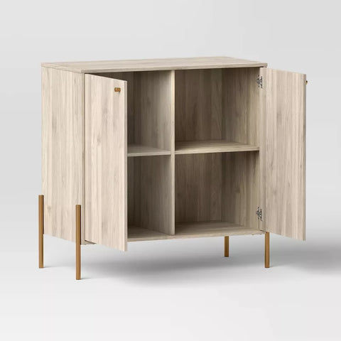 Threshold™ Elowen 2-Door Cabinet – Modern Storage Cabinet with Adjustable Shelves. Threshold Elowen modern 2-door cabinet with adjustable shelves, closed storage solution for home