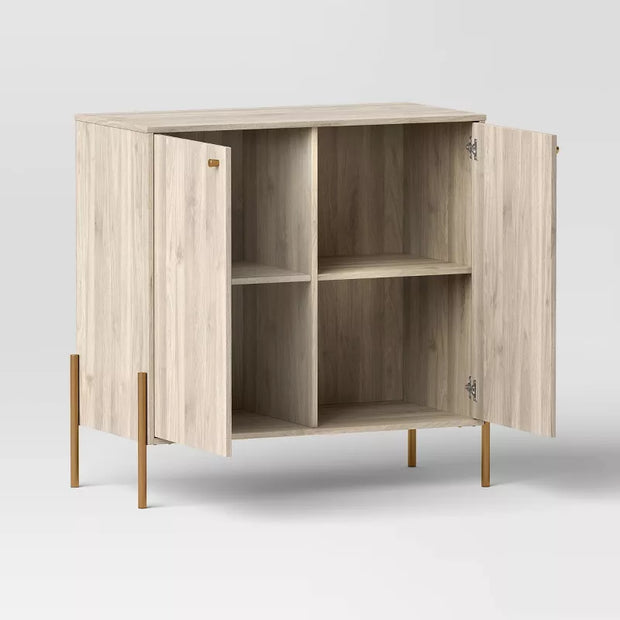 Threshold™ Elowen 2-Door Cabinet – Modern Storage Cabinet with Adjustable Shelves. Threshold Elowen modern 2-door cabinet with adjustable shelves, closed storage solution for home