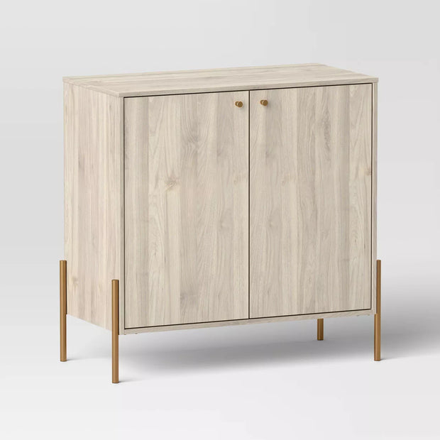 Threshold™ Elowen 2-Door Cabinet – Modern Storage Cabinet with Adjustable Shelves. Threshold Elowen modern 2-door cabinet with adjustable shelves, closed storage solution for home