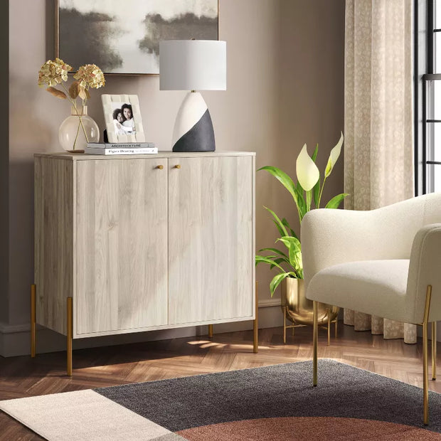 Threshold™ Elowen 2-Door Cabinet – Modern Storage Cabinet with Adjustable Shelves