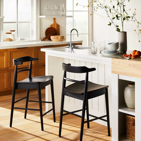 Threshold™ Kaysville Curved Back Wood Counter Height Barstool – Studio McGee Design, Modern Kitchen Stool, Threshold Kaysville curved back counter height wood barstool designed with Studio McGee, Kaysville Curved Back Counter Barstool – Threshold™ x Studio McGee | Wood Kitchen Stool