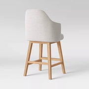 Threshold™ Kinston Swivel Upholstered Counter Height Barstool – Curved Back Kitchen Stool with Padded Seat, Threshold Kinston swivel counter height barstool with curved back and upholstered seat