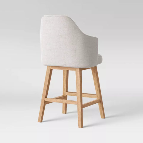 Threshold™ Kinston Swivel Upholstered Counter Height Barstool – Curved Back Kitchen Stool with Padded Seat, Threshold Kinston swivel counter height barstool with curved back and upholstered seat