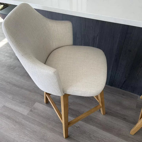 Threshold™ Kinston Swivel Upholstered Counter Height Barstool – Curved Back Kitchen Stool with Padded Seat, Threshold Kinston swivel counter height barstool with curved back and upholstered seat