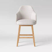 Threshold™ Kinston Swivel Upholstered Counter Height Barstool – Curved Back Kitchen Stool with Padded Seat, Threshold Kinston swivel counter height barstool with curved back and upholstered seat