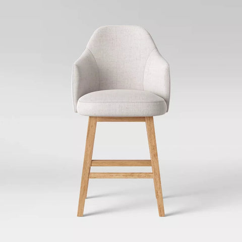 Threshold™ Kinston Swivel Upholstered Counter Height Barstool – Curved Back Kitchen Stool with Padded Seat, Threshold Kinston swivel counter height barstool with curved back and upholstered seat