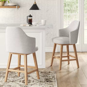 Threshold™ Kinston Swivel Upholstered Counter Height Barstool – Curved Back Kitchen Stool with Padded Seat, Threshold Kinston swivel counter height barstool with curved back and upholstered seat