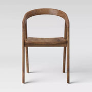 Threshold™ Lana Curved Back Dining Chair – Brown Armless Hardwood Chair, No Assembly Required, Threshold Lana curved back dining chair in brown with hardwood frame and armless design