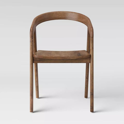 Threshold™ Lana Curved Back Dining Chair – Brown Armless Hardwood Chair, No Assembly Required, Threshold Lana curved back dining chair in brown with hardwood frame and armless design
