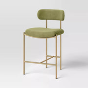 Threshold Orion Luxe counter barstool with upholstered back and brass legs, 24" seat height, Threshold Orion Luxe counter barstool with upholstered back and brass legs, 24" seat height