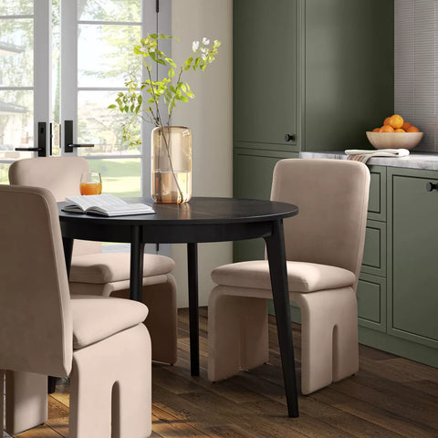 Threshold™ Safflower Sculptural Dining Chair – Dark Tan | Modern Curved Back Upholstered Accent Chair