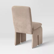 Threshold™ Safflower Sculptural Dining Chair – Dark Tan | Modern Curved Back Upholstered Accent Chair