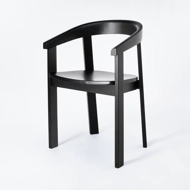Threshold Studio McGee Terra dining chair with curved back, solid wood construction, and natural finish. Terra Curved Back Solid Wood Dining Chair – Threshold™ x Studio McGee
