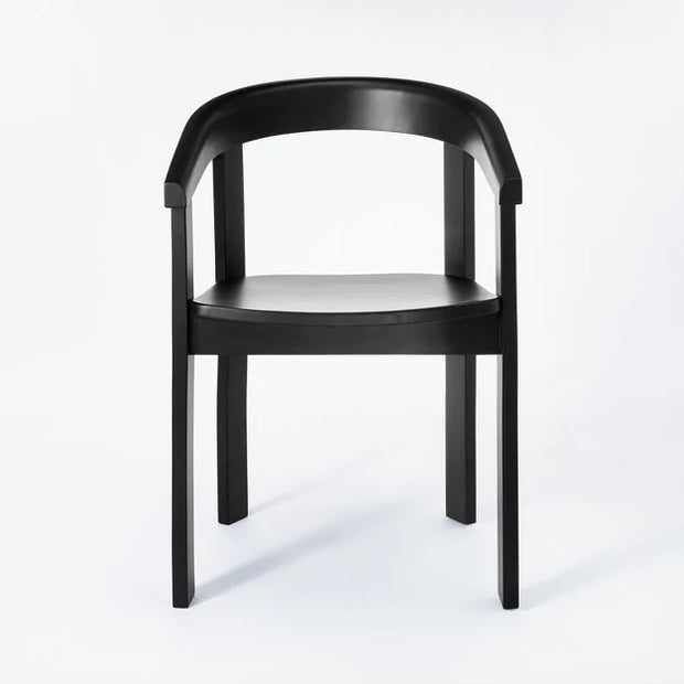 Threshold Studio McGee Terra dining chair with curved back, solid wood construction, and natural finish. Terra Curved Back Solid Wood Dining Chair – Threshold™ x Studio McGee