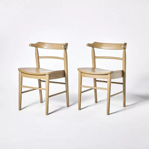 Threshold™ x Studio McGee Kaysville Curved Back Wood Dining Chair – Modern Farmhouse Dining Seat. Kaysville curved back solid wood dining chair by Threshold and Studio McGee, with modern farmhouse design
