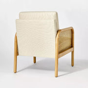 Threshold™ x Studio McGee Cane Accent Chair – Cream Upholstered Chair with Removable Cushions & Rubberwood Frame. Cream cane accent chair with removable cushions and rubberwood frame by Threshold and Studio McGee