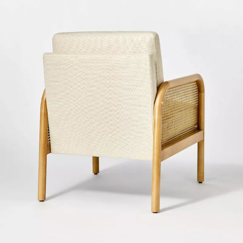 Threshold™ x Studio McGee Cane Accent Chair – Cream Upholstered Chair with Removable Cushions & Rubberwood Frame. Cream cane accent chair with removable cushions and rubberwood frame by Threshold and Studio McGee