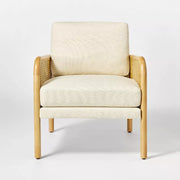 Threshold™ x Studio McGee Cane Accent Chair – Cream Upholstered Chair with Removable Cushions & Rubberwood Frame. Cream cane accent chair with removable cushions and rubberwood frame by Threshold and Studio McGee