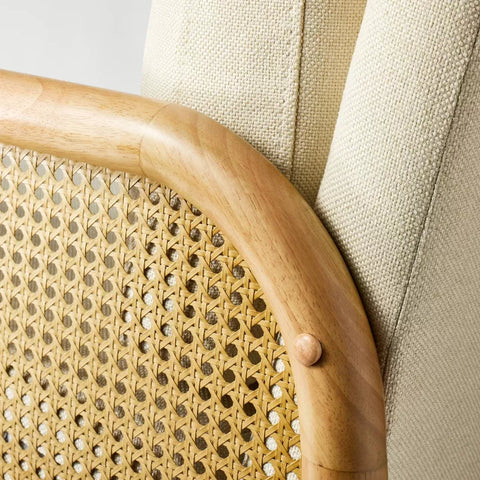 Threshold™ x Studio McGee Cane Accent Chair – Cream Upholstered Chair with Removable Cushions & Rubberwood Frame. Cream cane accent chair with removable cushions and rubberwood frame Threshold and Studio McGee