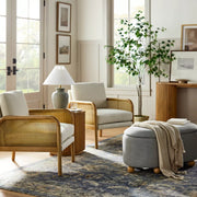 Threshold™ x Studio McGee Cane Accent Chair – Cream Upholstered Chair with Removable Cushions & Rubberwood Frame. Cream cane accent chair with removable cushions and rubberwood frame by Threshold and Studio McGee