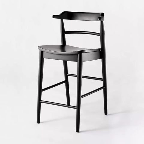 Threshold™ x Studio McGee Kaysville Curved Back Wood Counter Height Barstool – Modern Farmhouse Kitchen Stool, Threshold Kaysville counter height barstool with curved back wood frame, Studio McGee design, Kaysville Curved Back Counter Barstool – Threshold™ x Studio McGee | Solid Wood Kitchen Stool