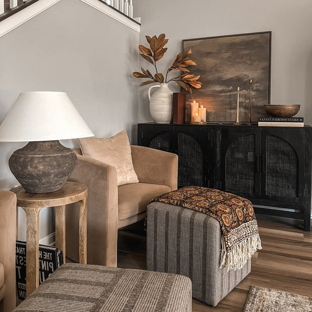 Threshold™ x Studio McGee Vernon Upholstered Barrel Accent Chair – Modern Cozy Lounge Chair. Vernon upholstered barrel accent chair by Threshold and Studio McGee, with rounded back and modern cozy design