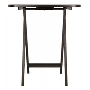 Winsome 2-piece oversized oblong snack table set in coffee finish with wood frame and no assembly required


