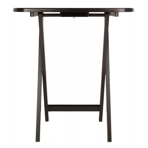Winsome 2-piece oversized oblong snack table set in coffee finish with wood frame and no assembly required

