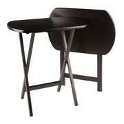 Winsome 2-piece oversized oblong snack table set in coffee finish with wood frame and no assembly required

