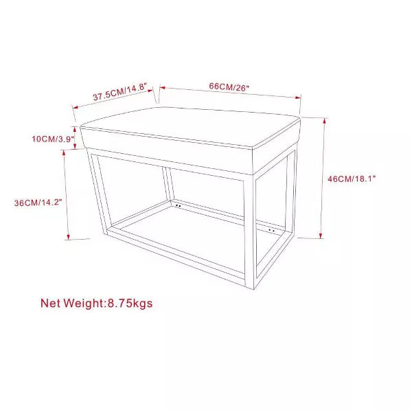 WyndenHall Kerwood 26" Contemporary Rectangle Bench – Upholstered Entryway or Bedroom Bench, WyndenHall 26" Kerwood Contemporary Rectangle Bench